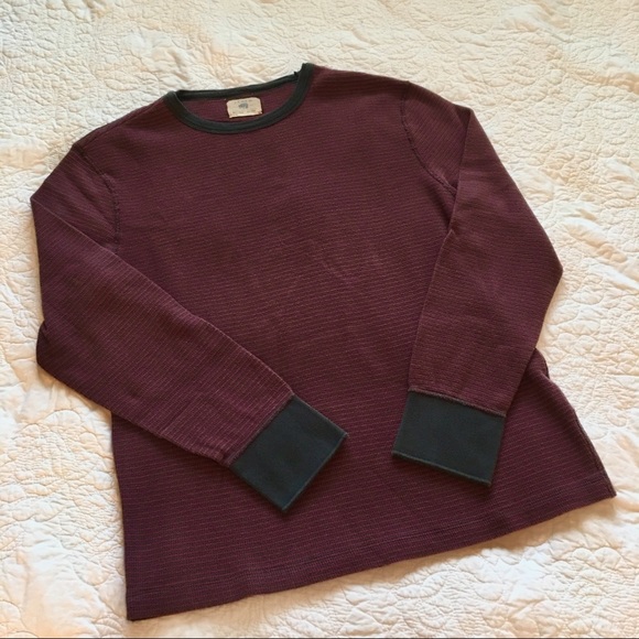 J. Crew Other - J Crew Red & Navy Striped Thermal Shirt sz XL